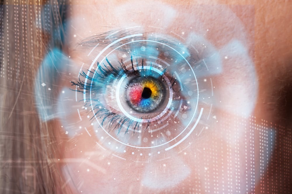 Future woman with cyber technology eye panel concept-2
